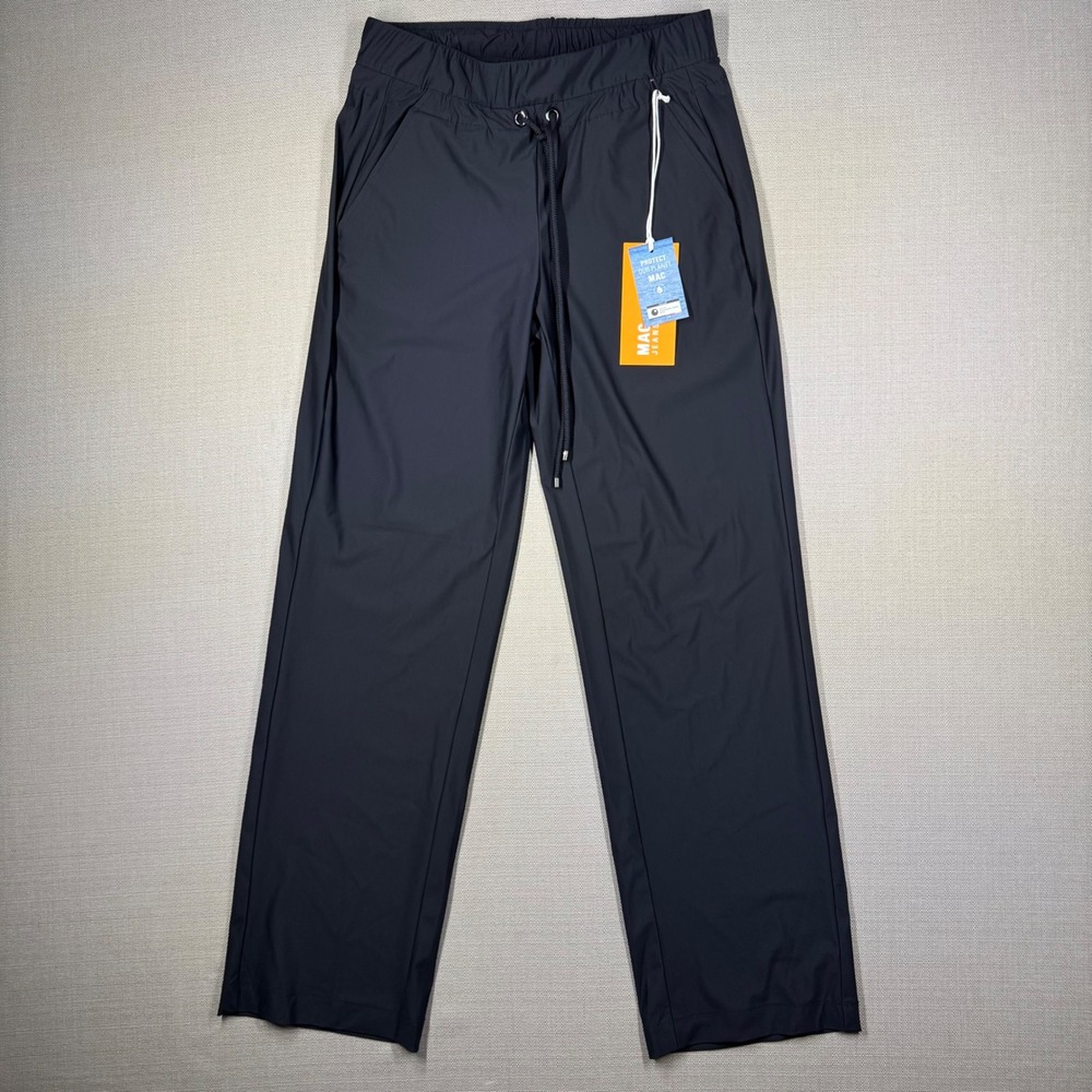 MAC Jeans Womens Easy Wide Leg Pants Drawstring Waist Black Size 32/30 NWT